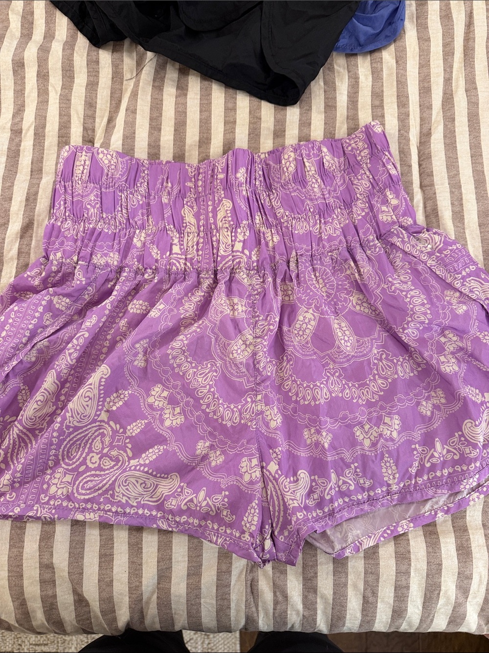 FP Movement by Free People Lavender Paisley High-Waist Shorts